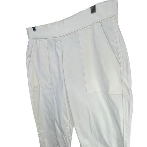 Style & Co Dobby Straight Leg Pants Womens L Cream Pull On Mid Rise Comfort New - Picture 2 of 14